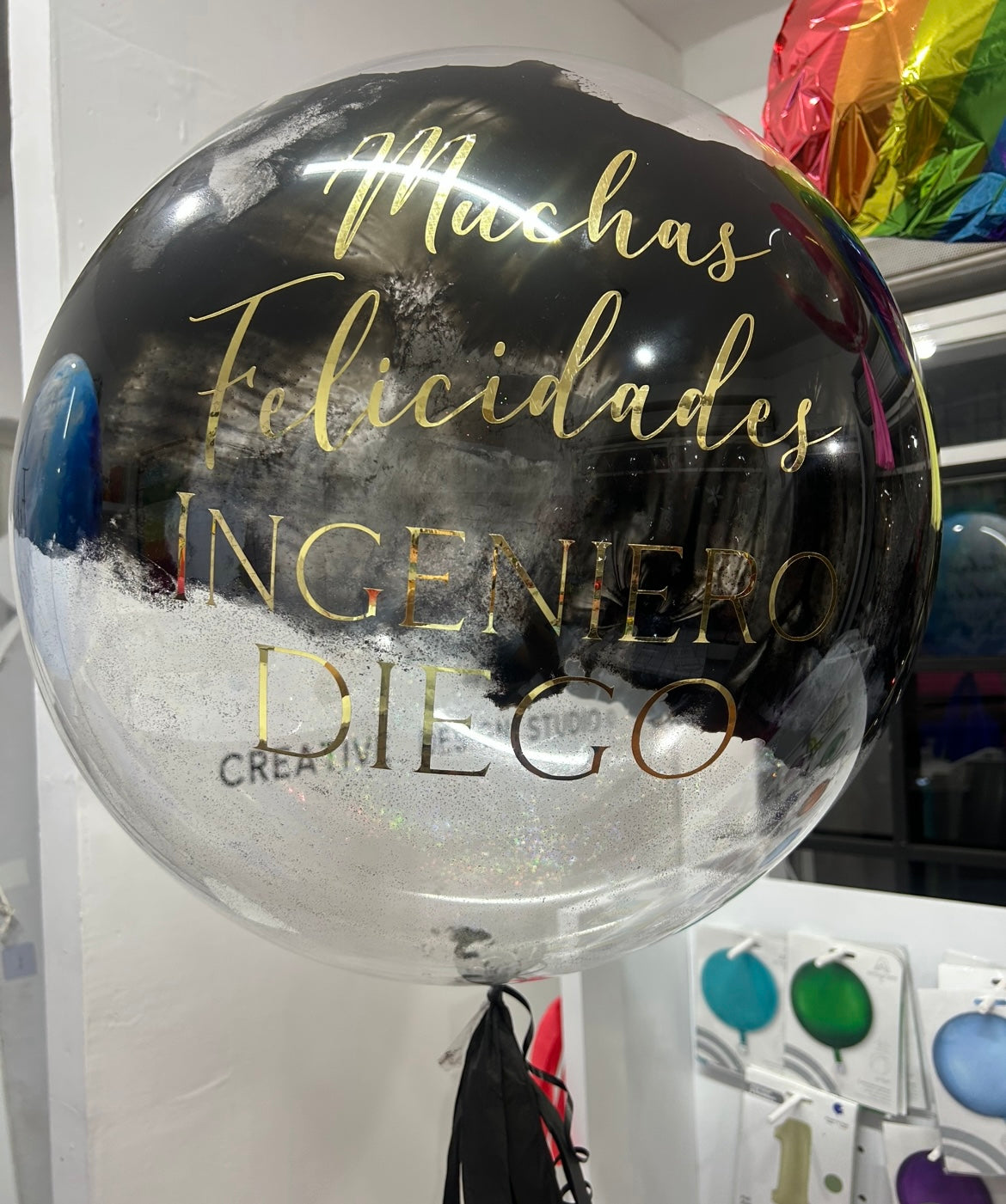 Burbuja Pintado Diagonal + Glitter