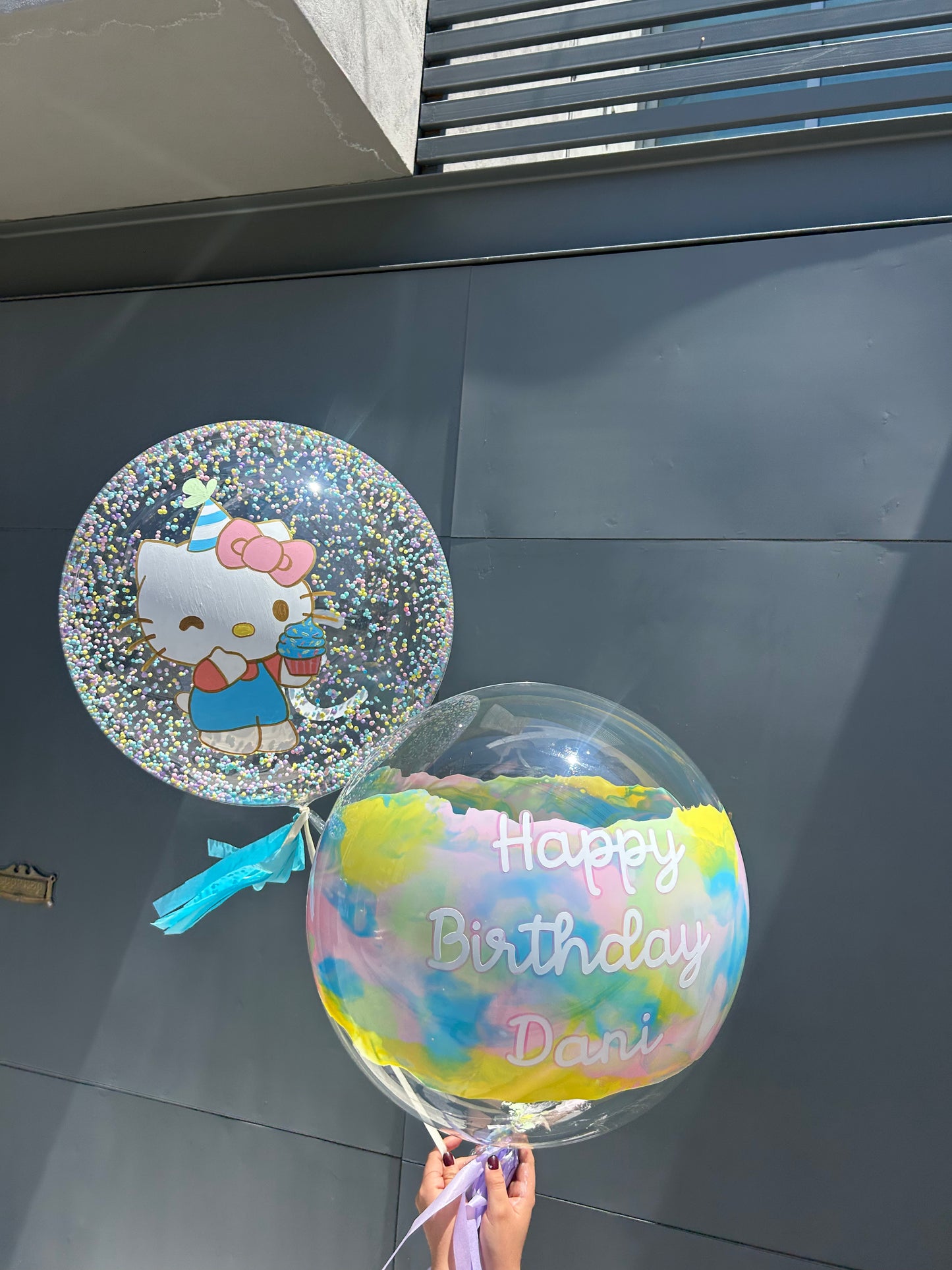 Bouquet Doble Burbuja Hello Kitty