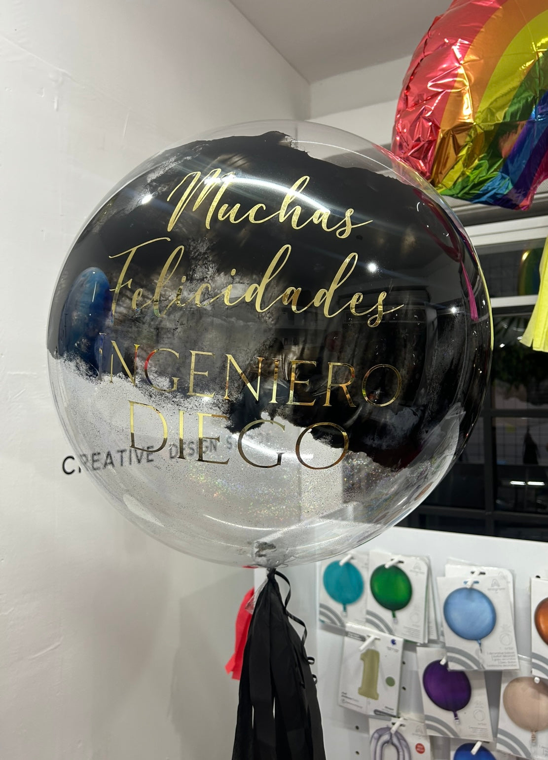 Burbuja Pintado Diagonal + Glitter