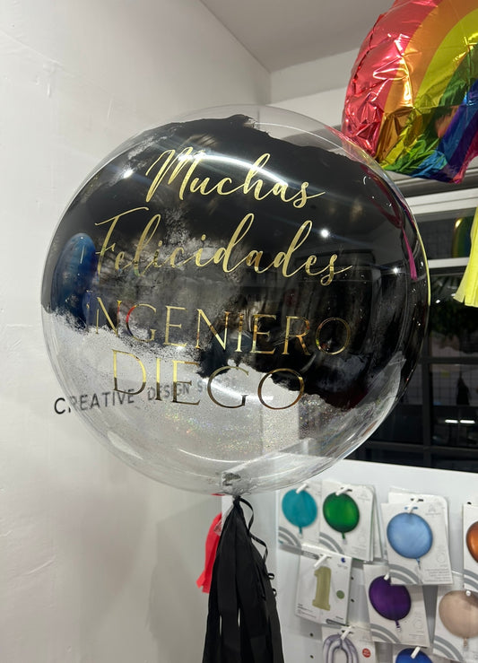 Burbuja Pintado Diagonal + Glitter